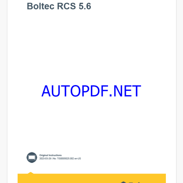 Epiroc Boltec RCS 5.6 Control System Manual