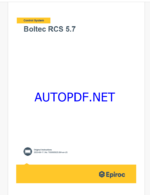 Epiroc Boltec RCS 5.7 Control System Manual