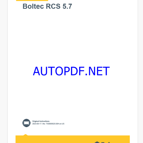 Epiroc Boltec RCS 5.7 Control System Manual