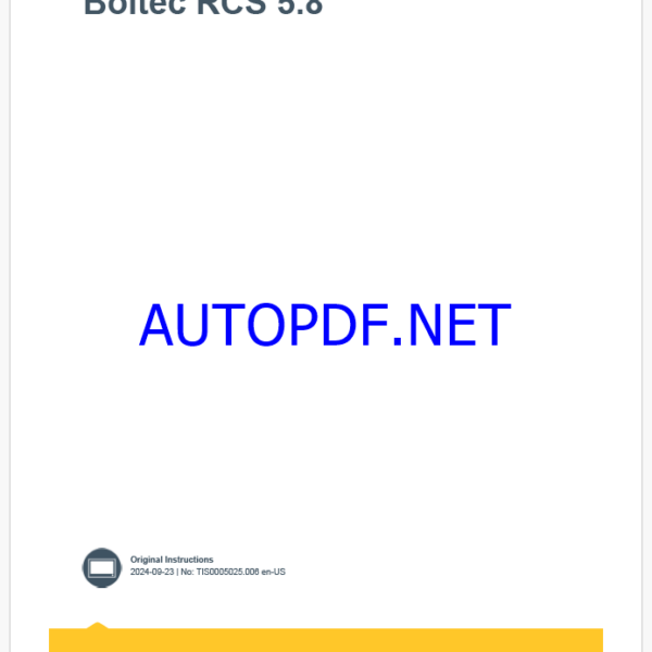 Epiroc Boltec RCS 5.8 Control System Manual