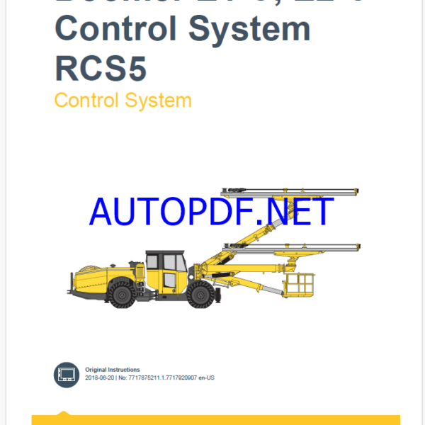 Epiroc Boomer E1C, E2C RCS5 Control System Manual