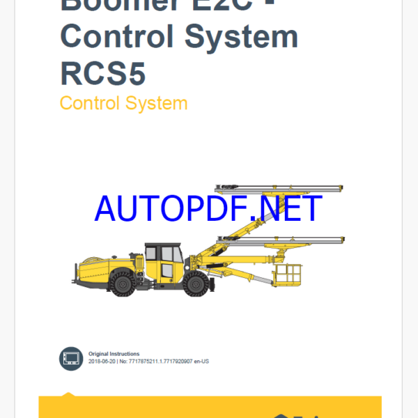 Epiroc Boomer E2C RCS5 Control System Manual