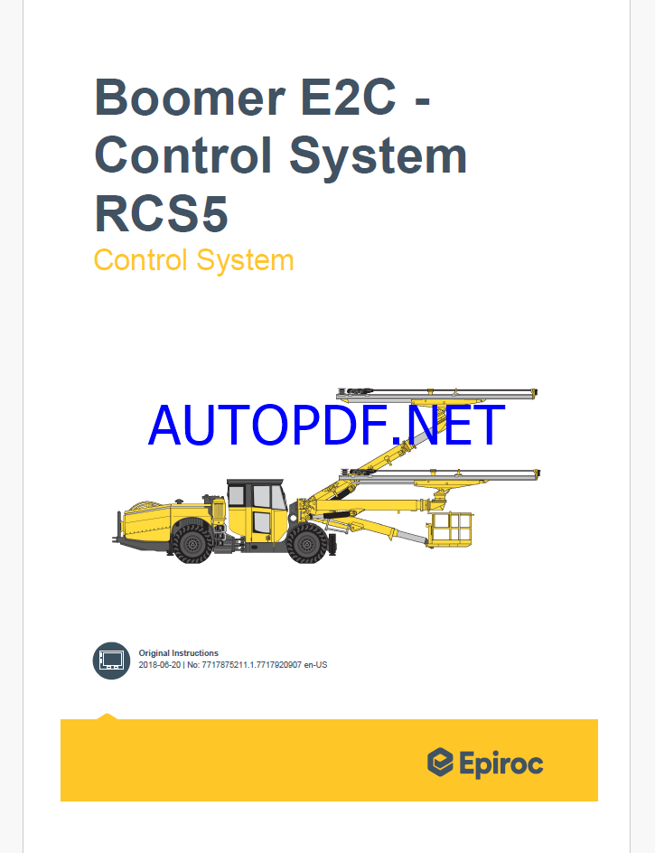 Epiroc Boomer E2C RCS5 Control System Manual