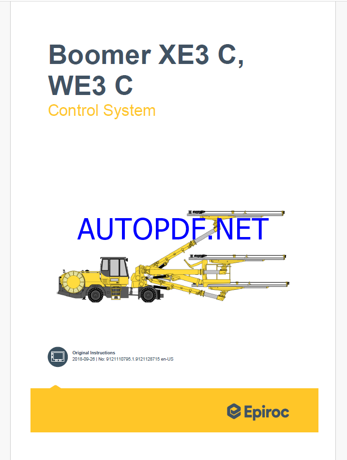 Epiroc Boomer XE3C, WE3C Control System Manual