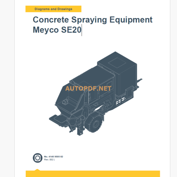 Epiroc Concrete Spraying Equipment Meyco SE20 Diagrams and Drawings Manual