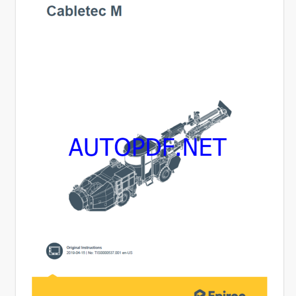 Epiroc Cabletec M Control System Manual