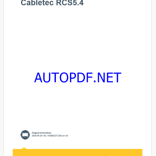 Epiroc Cabletec RCS 5.4 Control System Manual