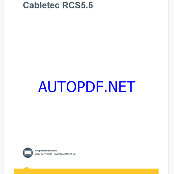 Epiroc Cabletec RCS 5.5 Control System Manual