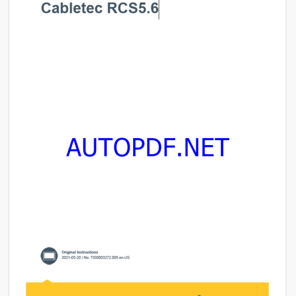 Epiroc Cabletec RCS 5.6 Control System Manual