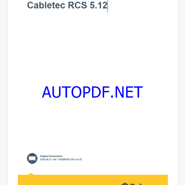 Epiroc Cabletec RCS 5.12 Control System Manual