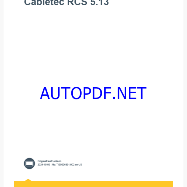 Epiroc Cabletec RCS 5.13 Control System Manual