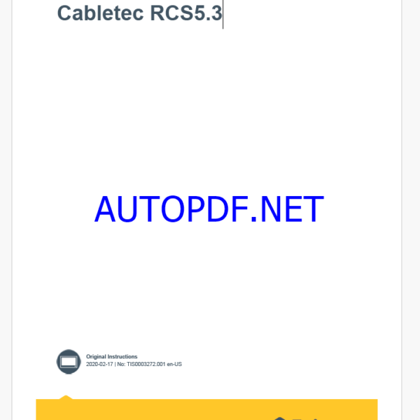 Epiroc Cabletec RCS5.3 Control System Manual