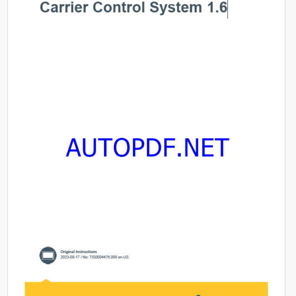 Epiroc Carrier Control System 1.6 Control System Manual