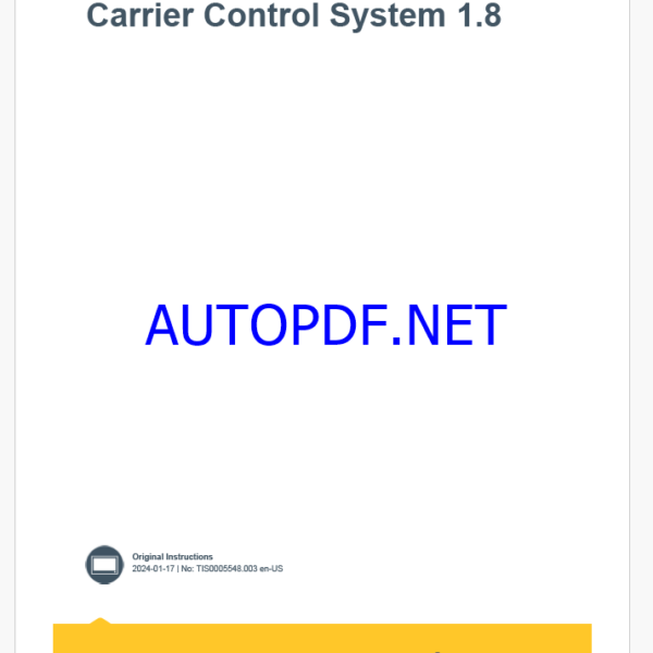 Epiroc Carrier Control System 1.7 Diesel Control System Manual