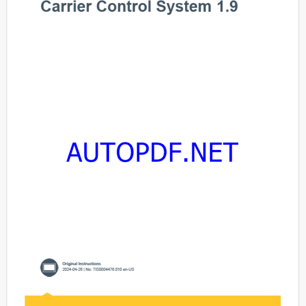 Epiroc Carrier Control System 1.9 Control System Manual