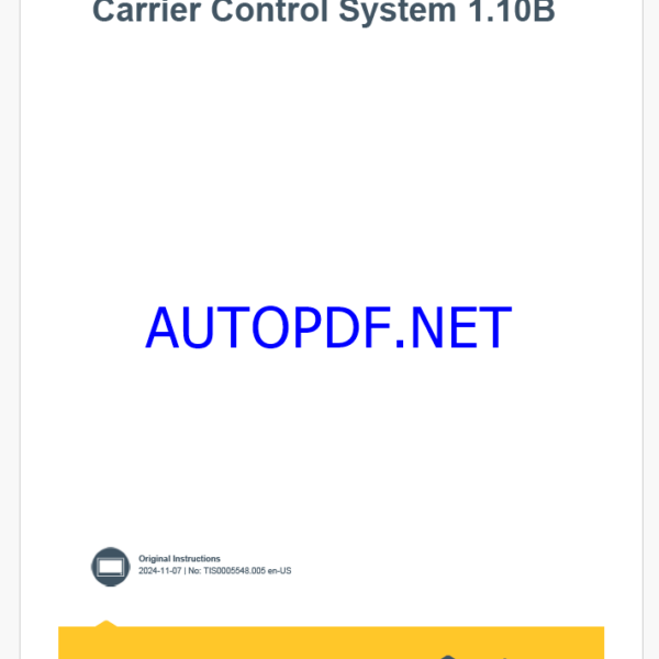 Epiroc Carrier Control System 1.10B Control System Manual