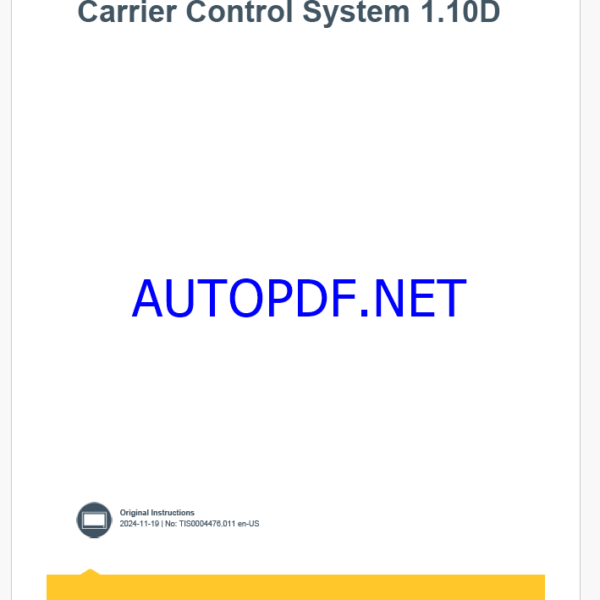 Epiroc Carrier Control System 1.10D Control System Manual