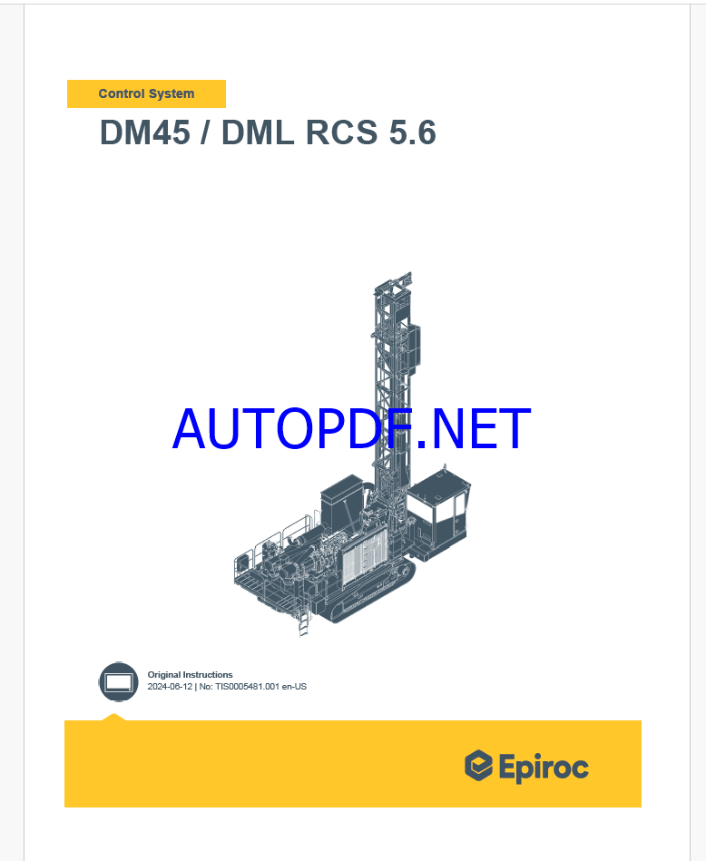 Epiroc DM45 DML RCS 5.6 Control System Manual