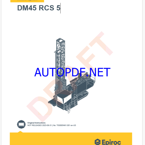 Epiroc DM45 RCS 5 Pit Viper Control System Manual