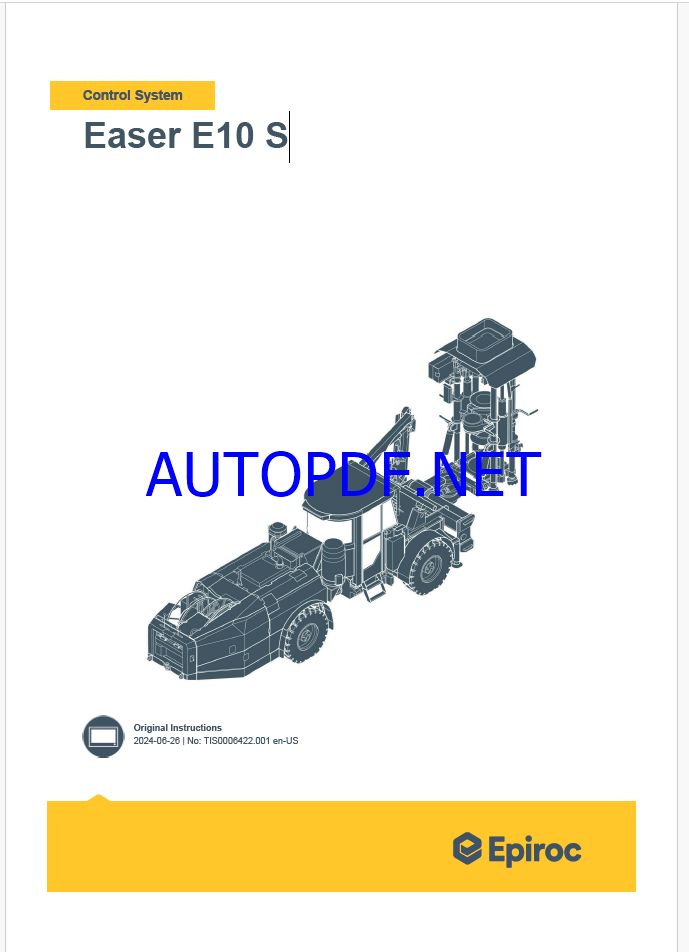 Epiroc Easer E10 S Control System Manual