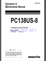 Komatsu PC138US-8 HYDRAULIC EXCAVATOR Operation and Maintenance Manual(UEAM006902)