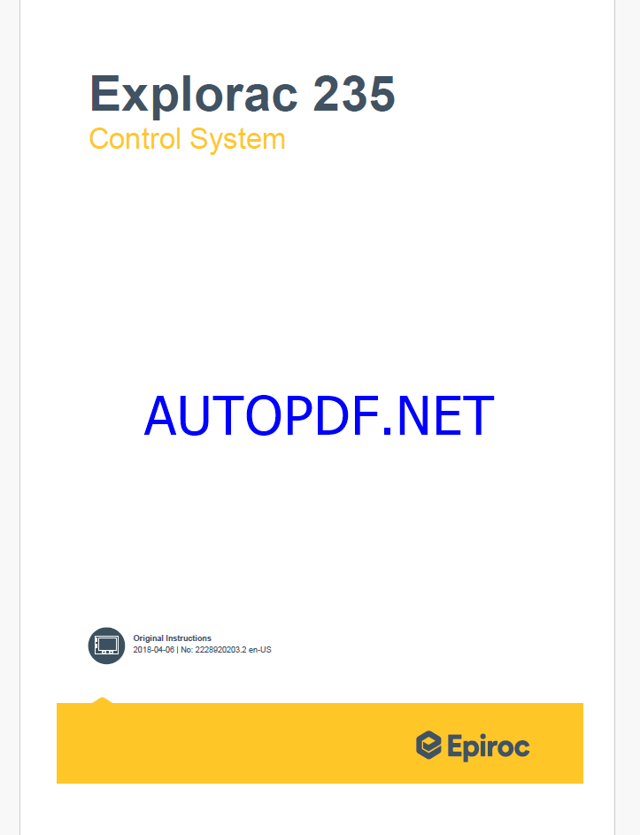 Epiroc Explorac 235 Control System Manual