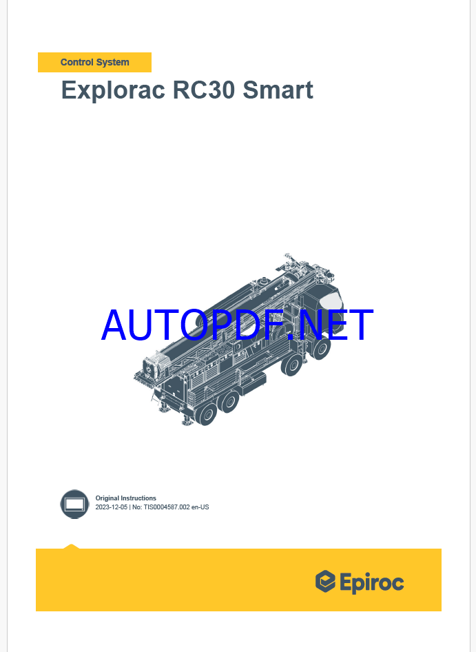 Epiroc Explorac RC30 Smart Control System Manual