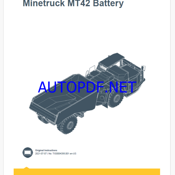 Epiroc Minetruck MT42 Battery Control System Manual