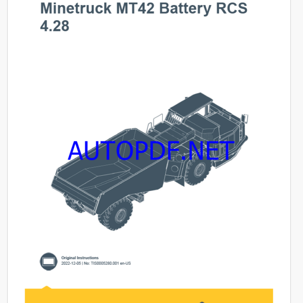 Epiroc Minetruck MT42 Battery RCS 4.28 Control System Manual