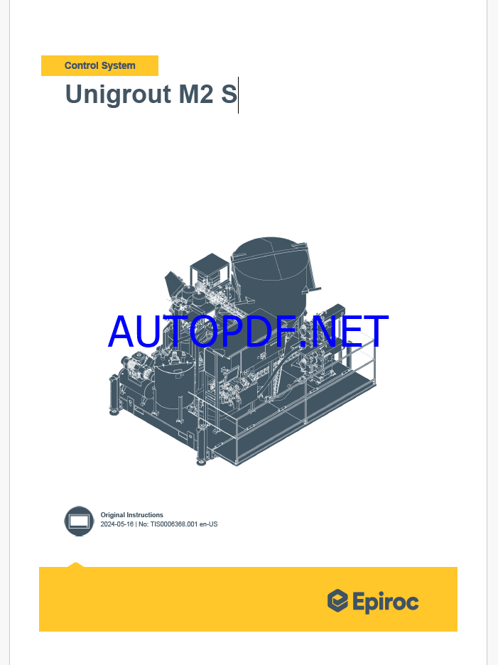 Epiroc Unigrout M2 S Control System Manual