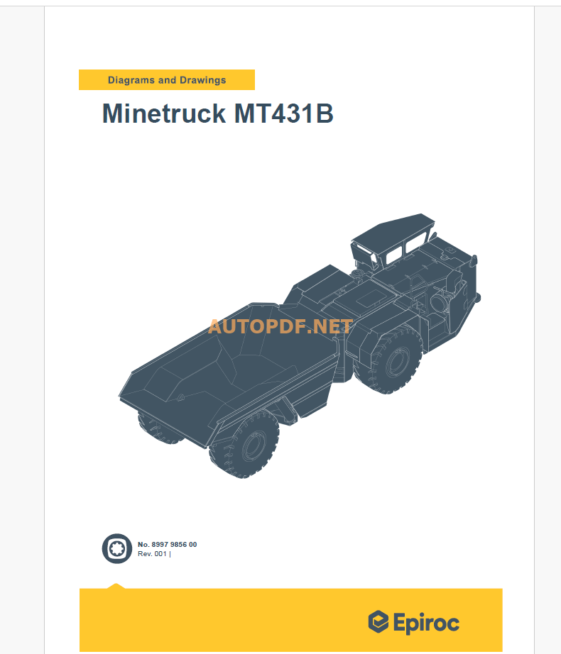 Epiroc Minetruck MT431B Diagrams and Drawings Manual