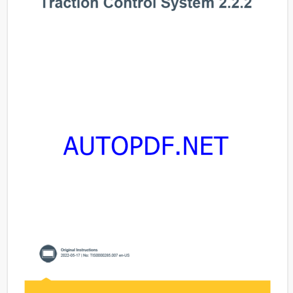 Epiroc Traction Control System 2.2.2 Control System Manual