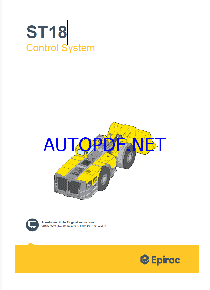 Epiroc ST18 Scooptram Control System Manual