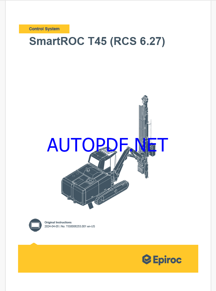 Epiroc SmartROC T45 RCS 6.27 Control System Manual