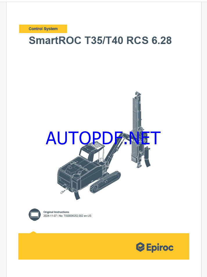 Epiroc SmartROC T35, T40 RCS 6.28 Control System Manual