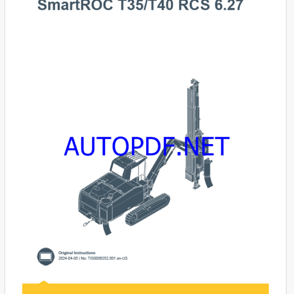 Epiroc SmartROC T35, T40 RCS 6.27 Control System Manual