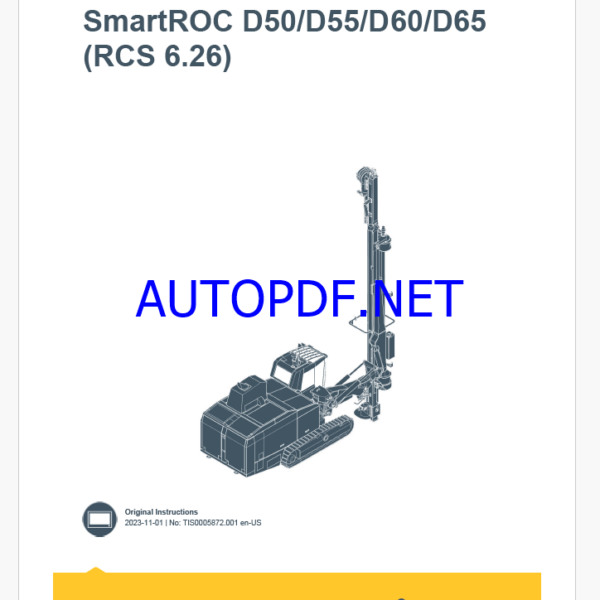 Epiroc SmartROC D50, D55, D60, D65 RCS 6.26 Control System Manual