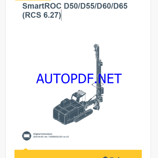 Epiroc SmartROC D50, D55, D60, D65 RCS 6.27 Control System Manual