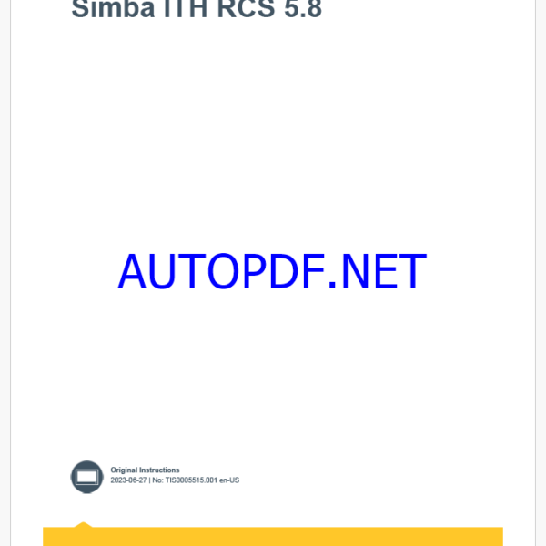 Epiroc Simba ITH RCS 5.8 Control System Manual