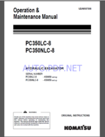 Komatsu PC350LC-8-8,PC350NLC-8 HYDRAULIC EXCAVATOR Operation and Maintenance Manual(UEAM007006)