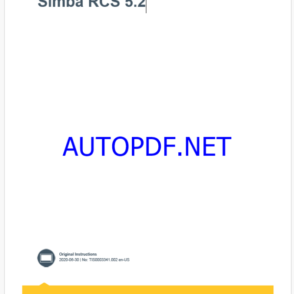 Epiroc Simba RCS 5.2 Control System Manual