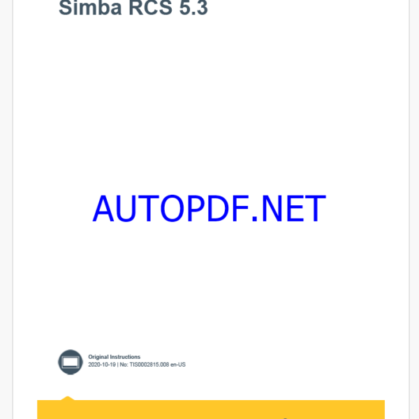 Epiroc Simba RCS 5.3 Control System Manual