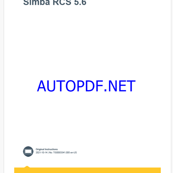 Epiroc Simba RCS 5.6 Control System Manual