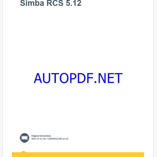 Epiroc Simba RCS 5.12 Control System Manual