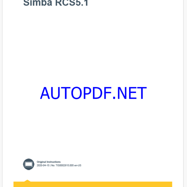 Epiroc Simba RCS5.1 Control System Manual