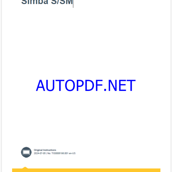 Epiroc Simba S and SM Control System Manual