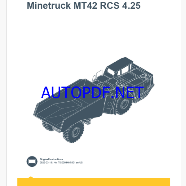 Epiroc Minetruck MT42 RCS 4.25 Control System Manual