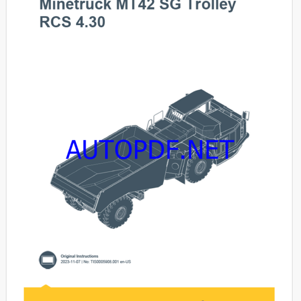 Epiroc Minetruck MT42 SG Trolley RCS 4.30 Control System Manual