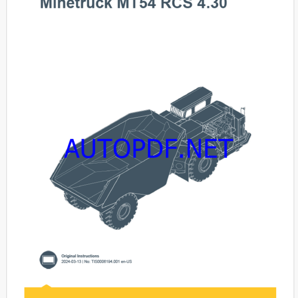 Epiroc Minetruck MT54 RCS 4.30 Control System Manual