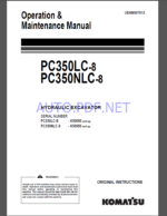 Komatsu PC350LC-8-8,PC350NLC-8 HYDRAULIC EXCAVATOR Operation and Maintenance Manual(UEAM007013)